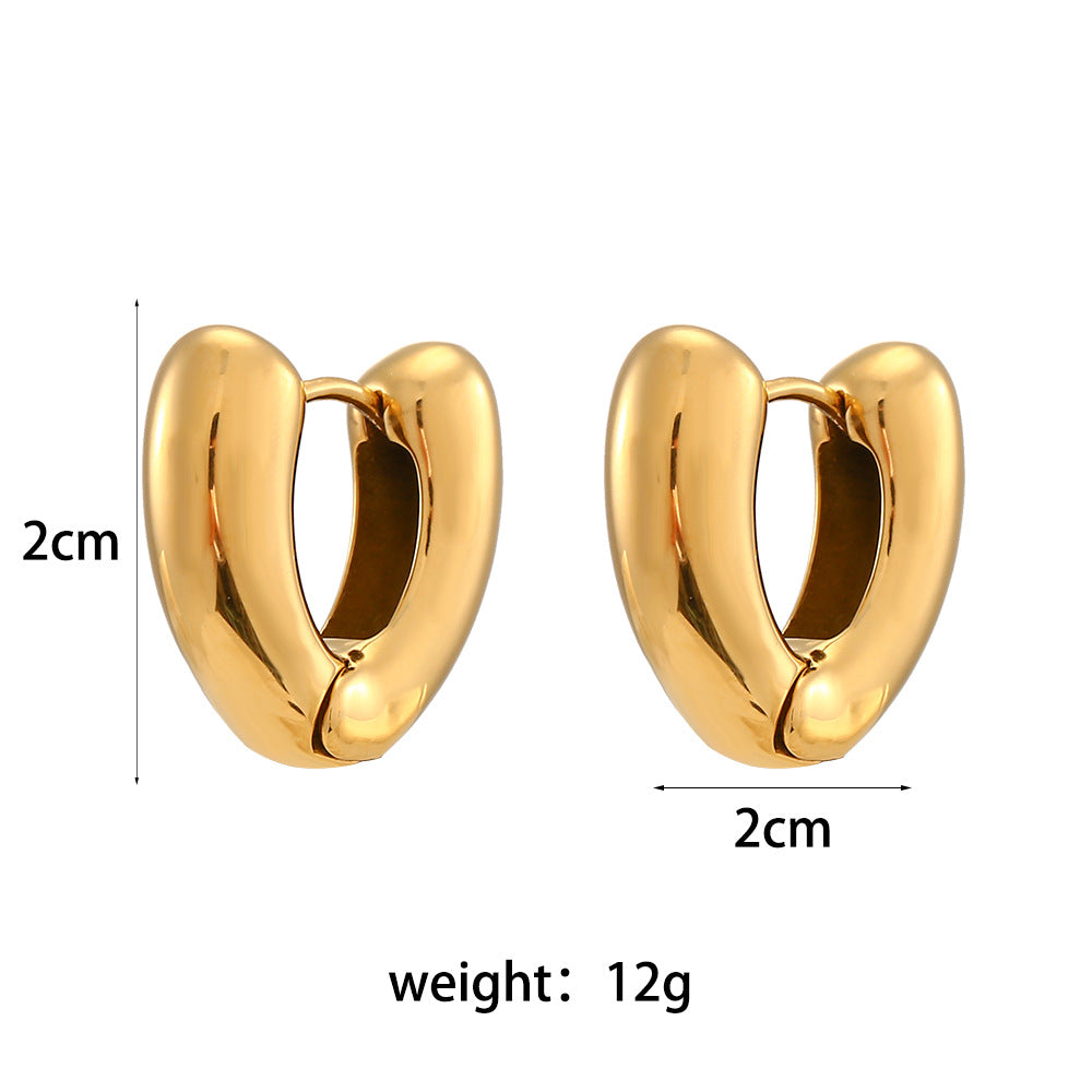 Wholesale Titanium Steel Stainless Steel Plated 18K Solid Glossy Earrings